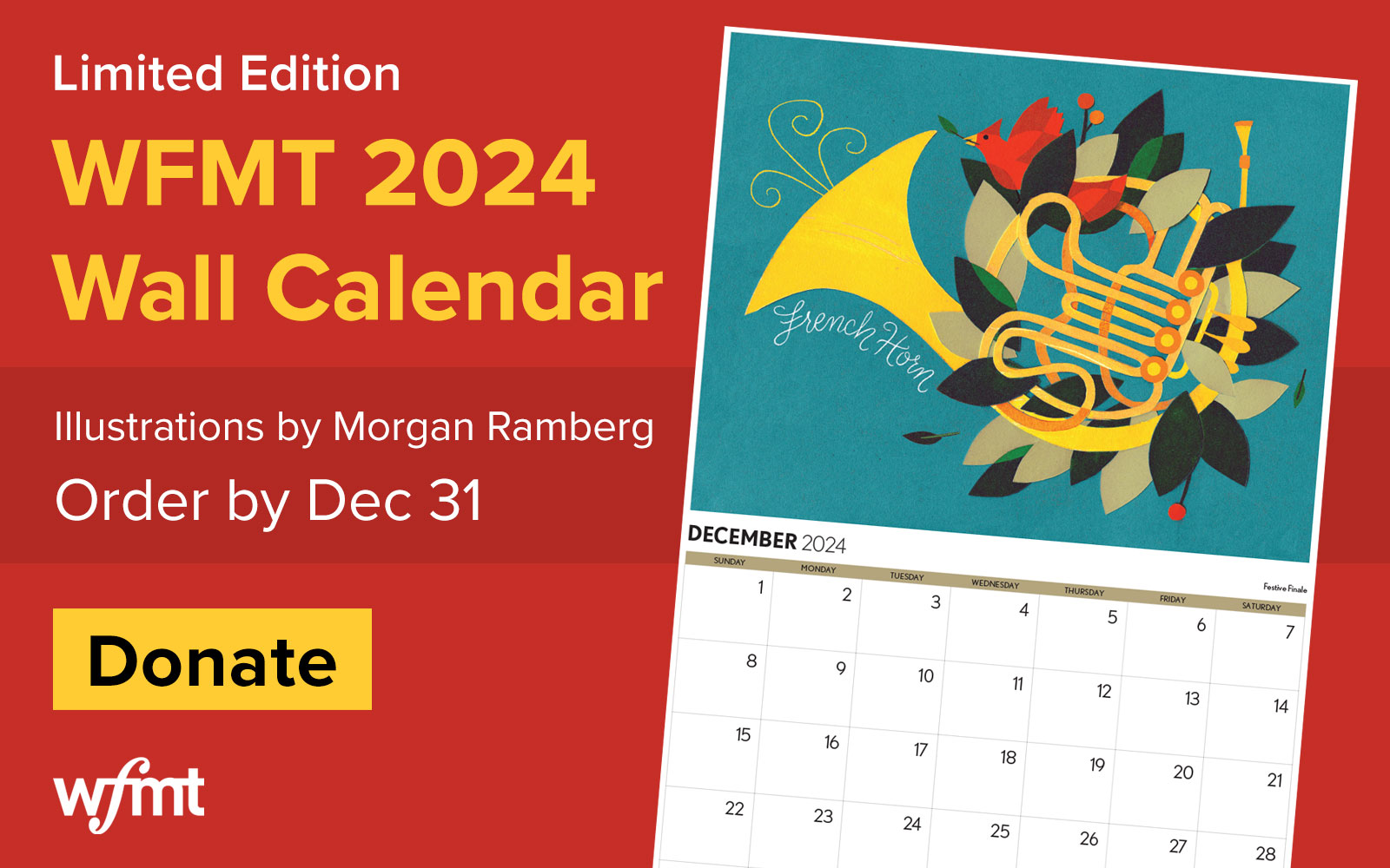 FREE 2024 WFMT Calendar